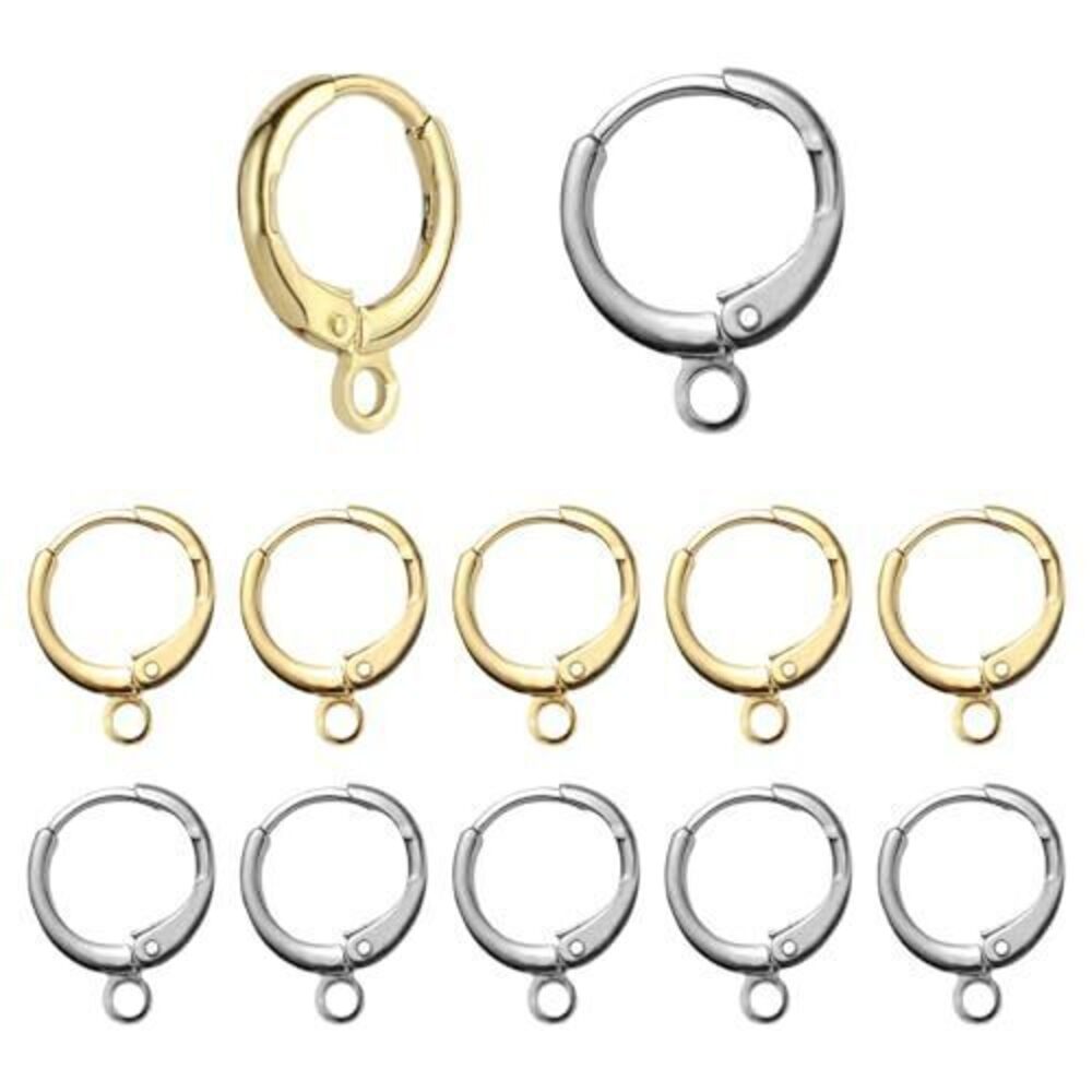 7014 60pcs 18K Gold and Silver Filled Hoop Huggie Earring